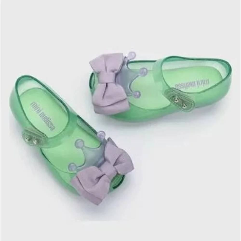 NWT MINI MELISSA Ultragirl Princess Bow Crown Kids Mary Jane Flats Size 11T
